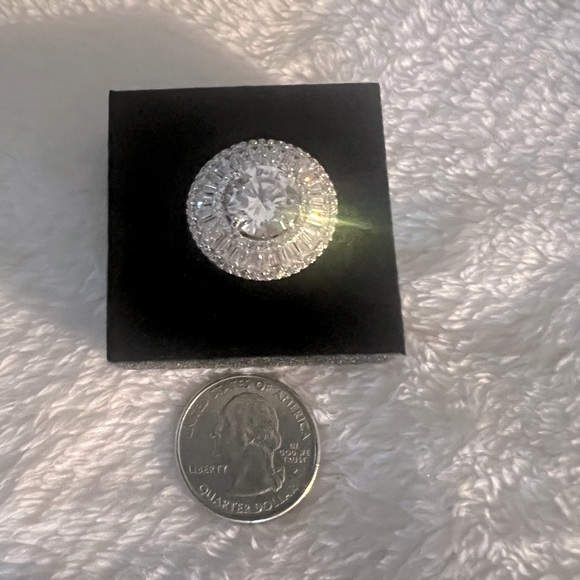 NWOT Cote D’Argent Vintage Estate FZN CZ .925 Sterling Cocktail Chunky Ring - Picture 12 of 12